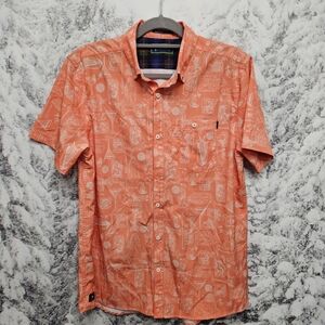 William Murray Recipe For Success Titos Mens Golf SS Button Down, Medium Orange